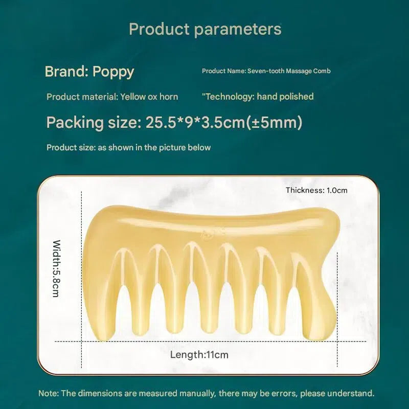 Natural horn comb
