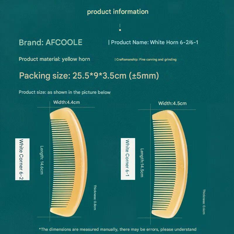 Natural horn comb